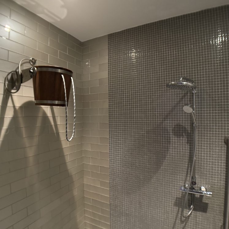 Cold Bucket Shower in a Luxury Spa